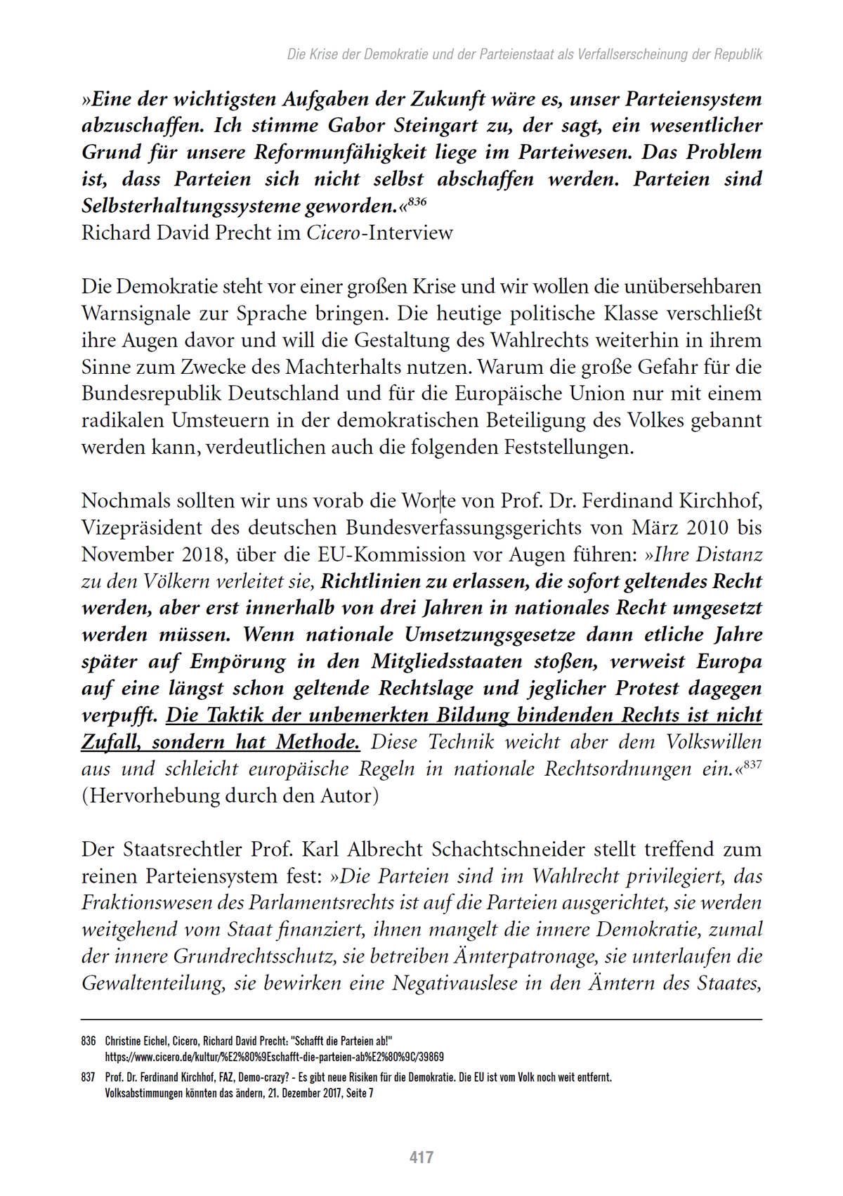 Auszug der Seiten 416 bis 423 des Buches Fremdbestimmt von Thorsten Schulte